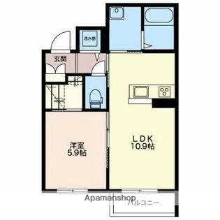 ソサイティー米田【2階】の間取り