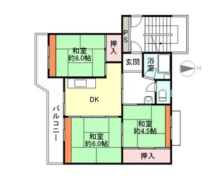 ビレッジハウス宮成2号棟【2階】の間取り