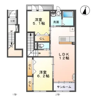 フレア・ルミエール【2階】の間取り