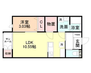 CLOVER KUBOMOTO【1階】の間取り