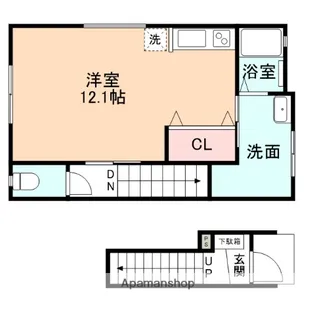 D−BOX上堀【2階】の間取り