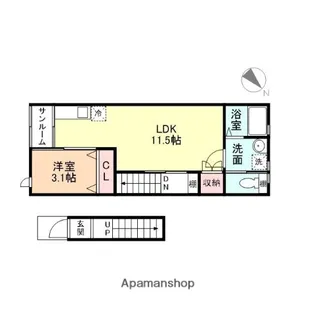 プレシャス五福【201号室】の間取り