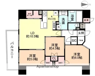 クレアホームズ富山上本町【14階】の間取り