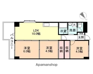 アシスト第8富山マンション【1階】の間取り