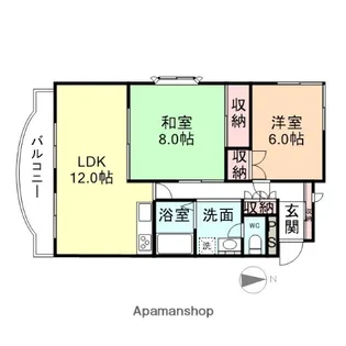 ガーデンヒルズ二杉【301号室】の間取り