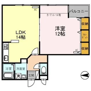アベニール布瀬【1階】の間取り