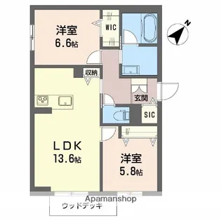 シャーメゾン アグスト【1階】の間取り