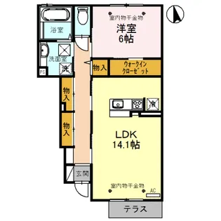 グリーン・トロント A棟【1階】の間取り