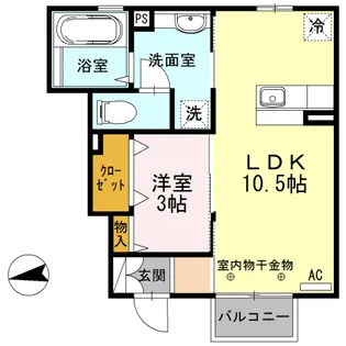 リシェス・オカザキⅥ【1階】の間取り