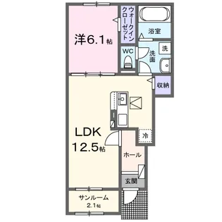 フォルトゥナガーデンB【1階】の間取り