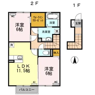 グランドコート米田 III【2階】の間取り