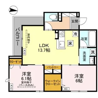 DーGRANDE元町【1階】の間取り