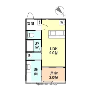ONE−LEAF CLOVER【105号室】の間取り
