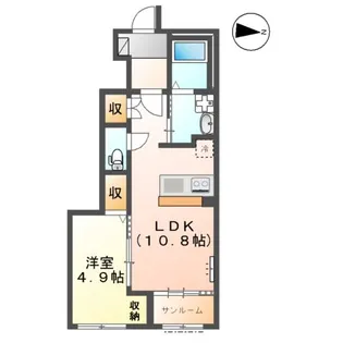 富山市北代アパート【1階】の間取り
