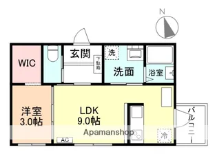 HALIA五福Ⅱ【201号室】の間取り