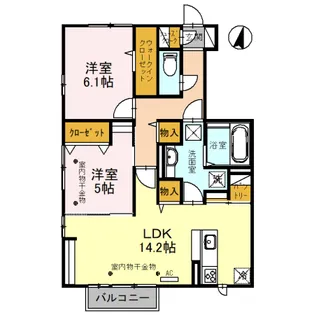 アプリコーゼ 山室【1階】の間取り