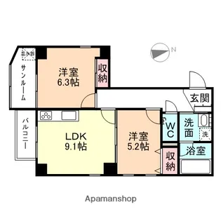 アクシルコート富山駅北【1階】の間取り