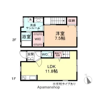 富山県富山市豊城町【テラスハウス】の間取り