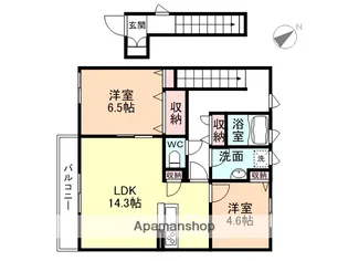 ラ・ヴィータ堀川本郷B【2階】の間取り