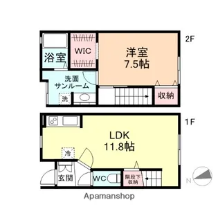 リヴィエール・プレ・西荒屋【1階】の間取り