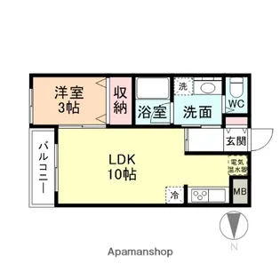 アムゥール新庄【1階】の間取り