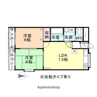ヴィラ・ラボール新根塚【5階】の間取り