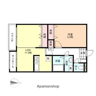 ヴィーア・ラッテアⅠ【2階】の間取り