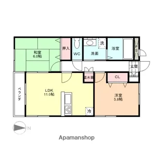 ブランシュール【1階】の間取り