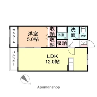 富山県富山市粟島町1丁目【マンション】の間取り
