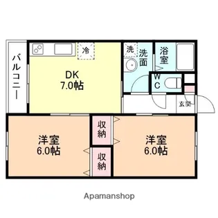 パラッツオ植木 C棟【202号室】の間取り