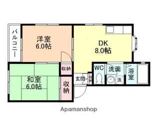 スカイコーポ西尾崎 B棟【105号室】の間取り