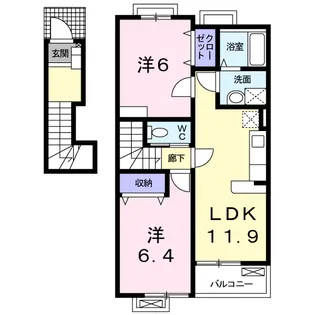 リヴァンスB【2階】の間取り