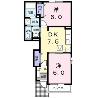 ベル・アンジュA【1階】の間取り