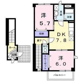 プラーサソレアード【2階】の間取り