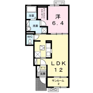 ドムス・ウィスタリアⅢ【1階】の間取り