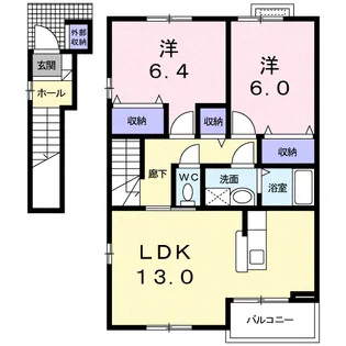 グラシュー ヒル B【2階】の間取り