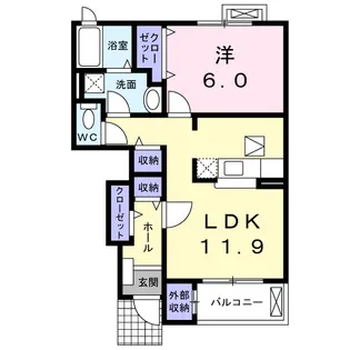 グレイナC【1階】の間取り