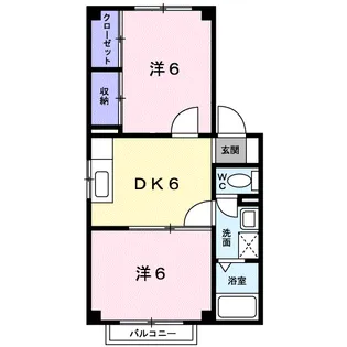 メゾン・アンソレイエⅡB【2階】の間取り