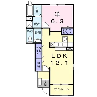 セイバリースペースA【1階】の間取り