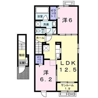 サンライズスクエアⅢ【2階】の間取り