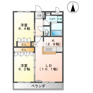 フォレストヴィラ本江【1階】の間取り