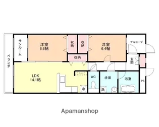 さくらいマンション青島B棟【302号室】の間取り
