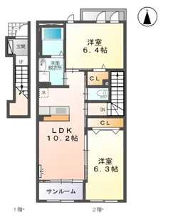 エスポワール椚【2階】の間取り