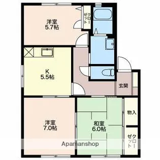 コーポロワールD【108号室】の間取り