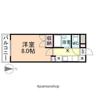 コタージュ弐番館【308号室】の間取り