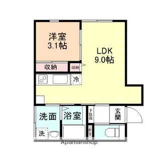 CLOVER MOTOSHINMACHI【202号室】の間取り