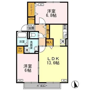 ヴィラ・アネシス E棟【2階】の間取り