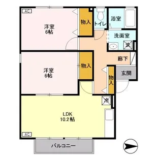 オーク ヴィレッジ A【2階】の間取り