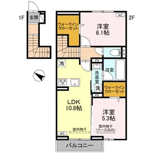 FOUR LEAFS(フォーリーフス)【2階】の間取り