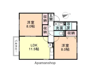 セジュールアウル【101号室】の間取り